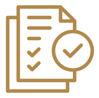 Checklist icon with check marks and paper.