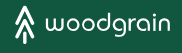 Woodgrain logo with tree icon on dark green background.